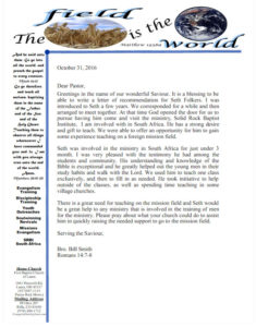 Recommendation Letter from Evangelist Bill Smith