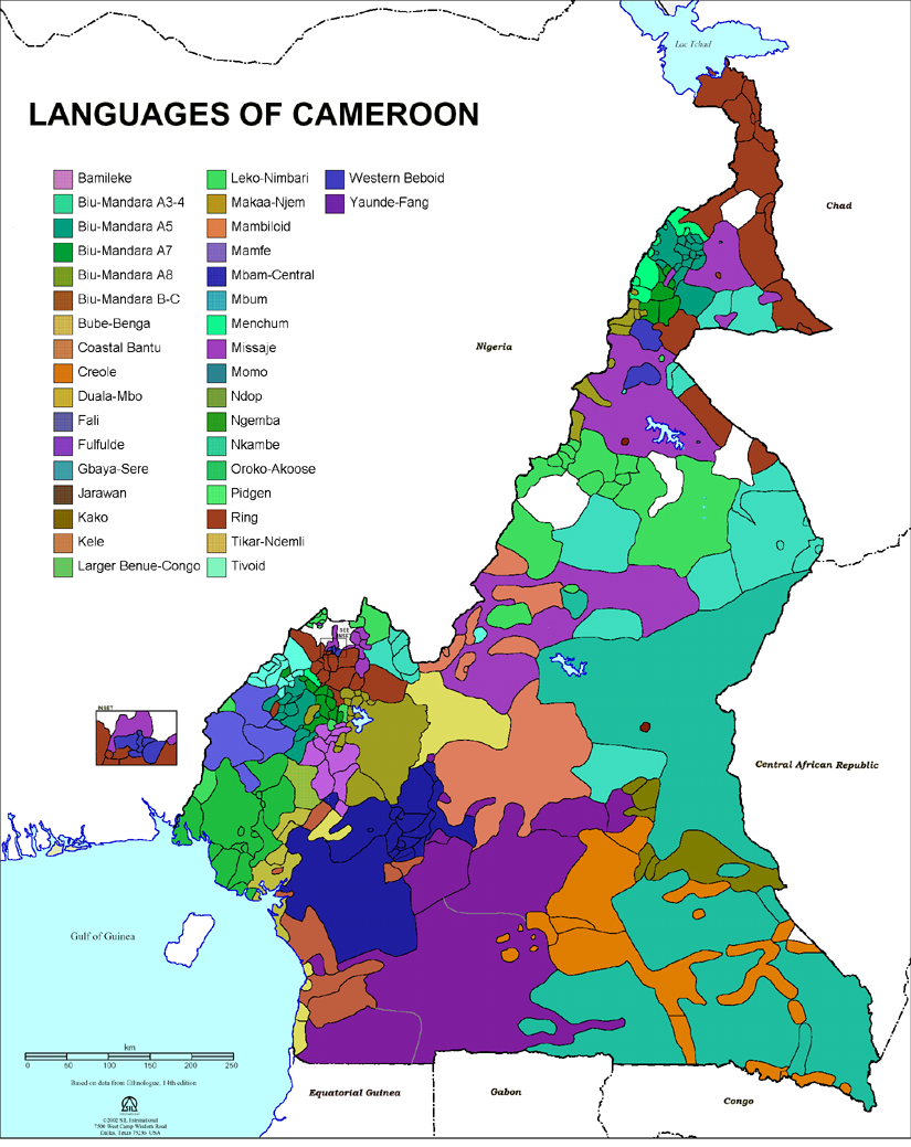 Map of Cameroon language groups